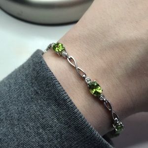 peridot infinity bracelet